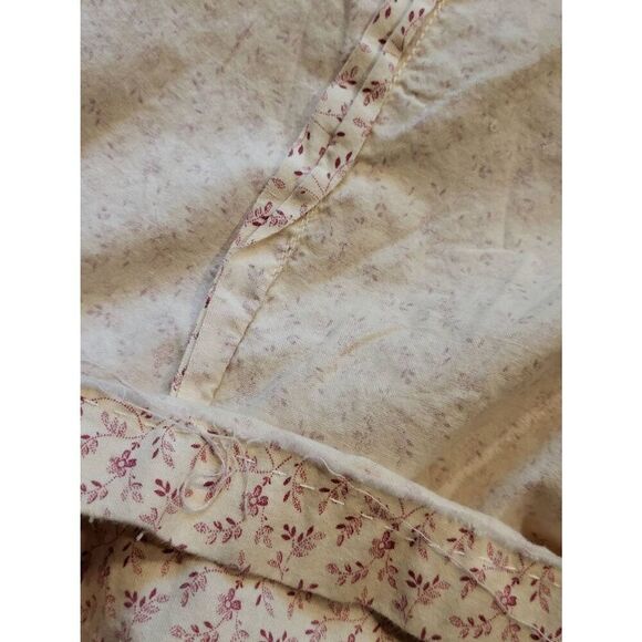 Vintage Prairie Dress Women's Small Pink Floral Print Lace Trim Long Cottage - Picture 7 of 12